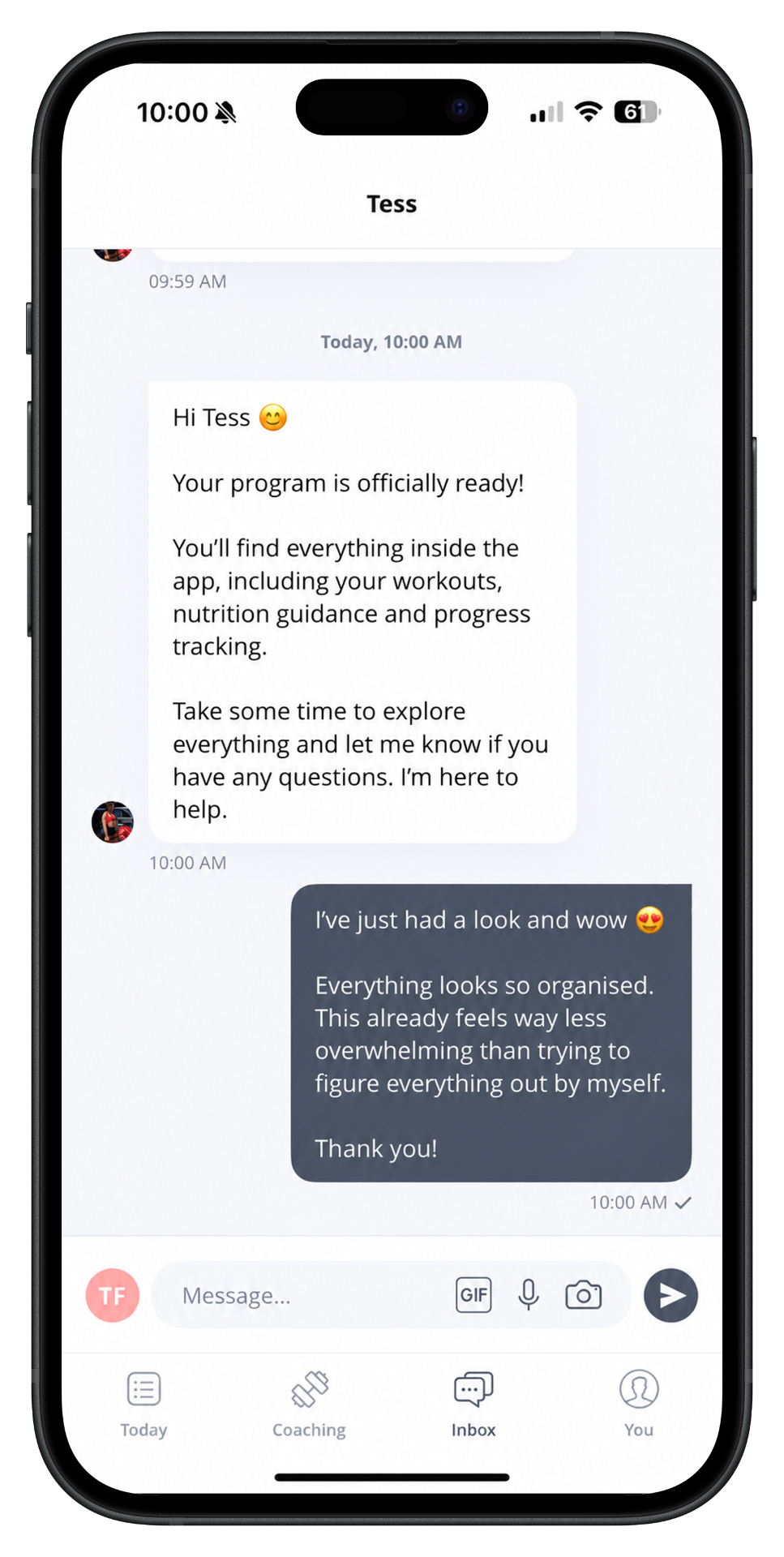 Real Support app screen